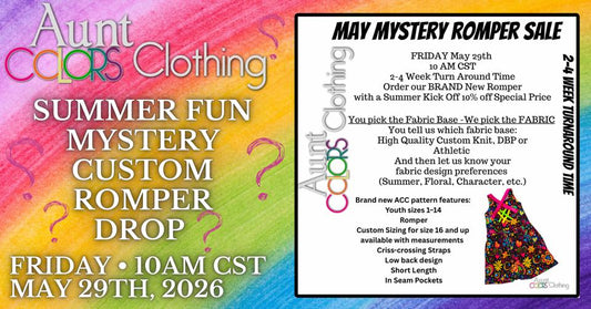 ACC 5/29/26 May Mystery Romper - Size 10/12 Romper bright colors